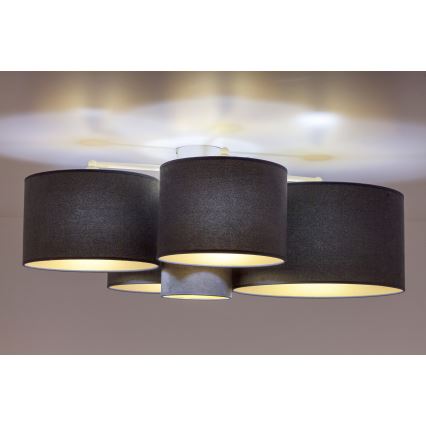 Duolla - Φωτιστικό οροφής ROLLER PENTO 5xE27/60W/230V ανθρακί