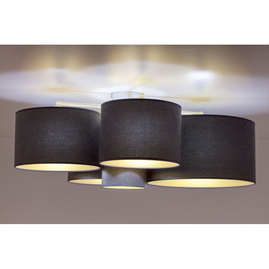 Duolla - Φωτιστικό οροφής ROLLER PENTO 5xE27/60W/230V ανθρακί