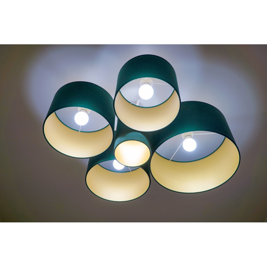 Duolla - Φωτιστικό οροφής ROLLER PENTO 5xE27/60W/230V πράσινο/χρυσαφί