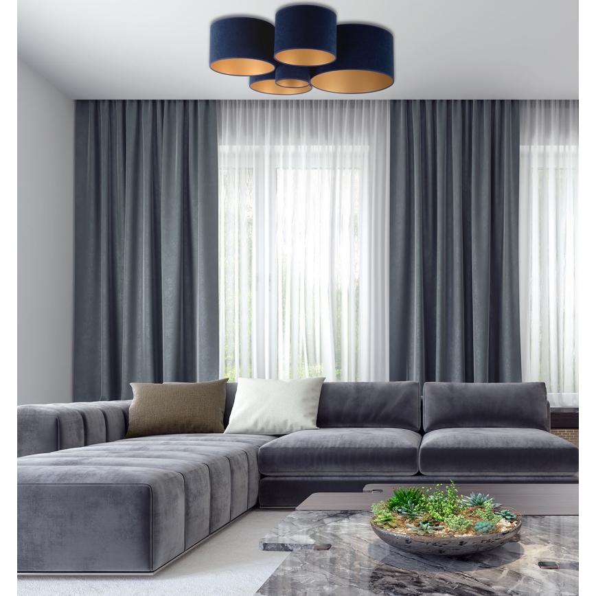 Duolla - Φωτιστικό οροφής ROLLER PENTO 5xE27/60W/230V μπλε