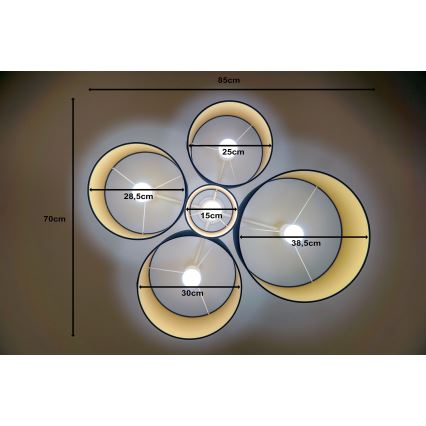 Duolla - Φωτιστικό οροφής ROLLER PENTO 5xE27/60W/230V μπλε