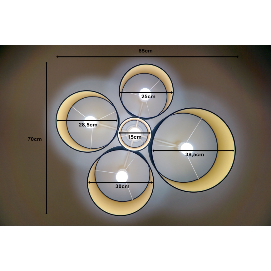 Duolla - Φωτιστικό οροφής ROLLER PENTO 5xE27/60W/230V μπλε