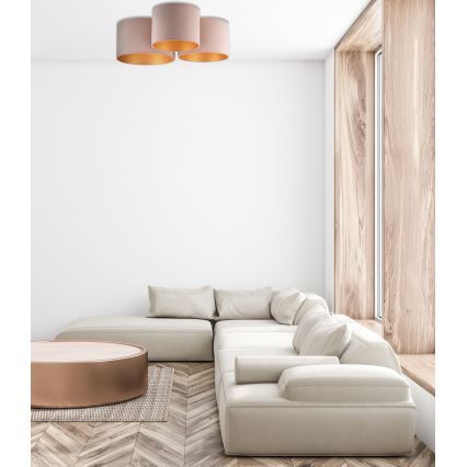 Duolla - Φωτιστικό οροφής ROLLER TRIO 3xE27/60W/230V καφέ