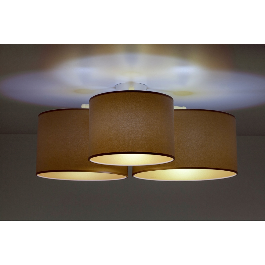 Duolla - Φωτιστικό οροφής ROLLER TRIO 3xE27/60W/230V καφέ