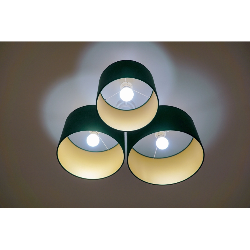 Duolla - Φωτιστικό οροφής ROLLER TRIO 3xE27/60W/230V πράσινο/χρυσαφί