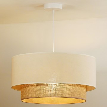Duolla - Φωτιστικό οροφής με καλώδιο BOHO 1xE27/40W/230V διάμ. 45 εκ. κρεμ/καφέ