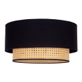 Duolla - Φωτιστικό οροφής BOHO 1xE27/15W/230V διάμετρος 45 cm μαύρο/rattan