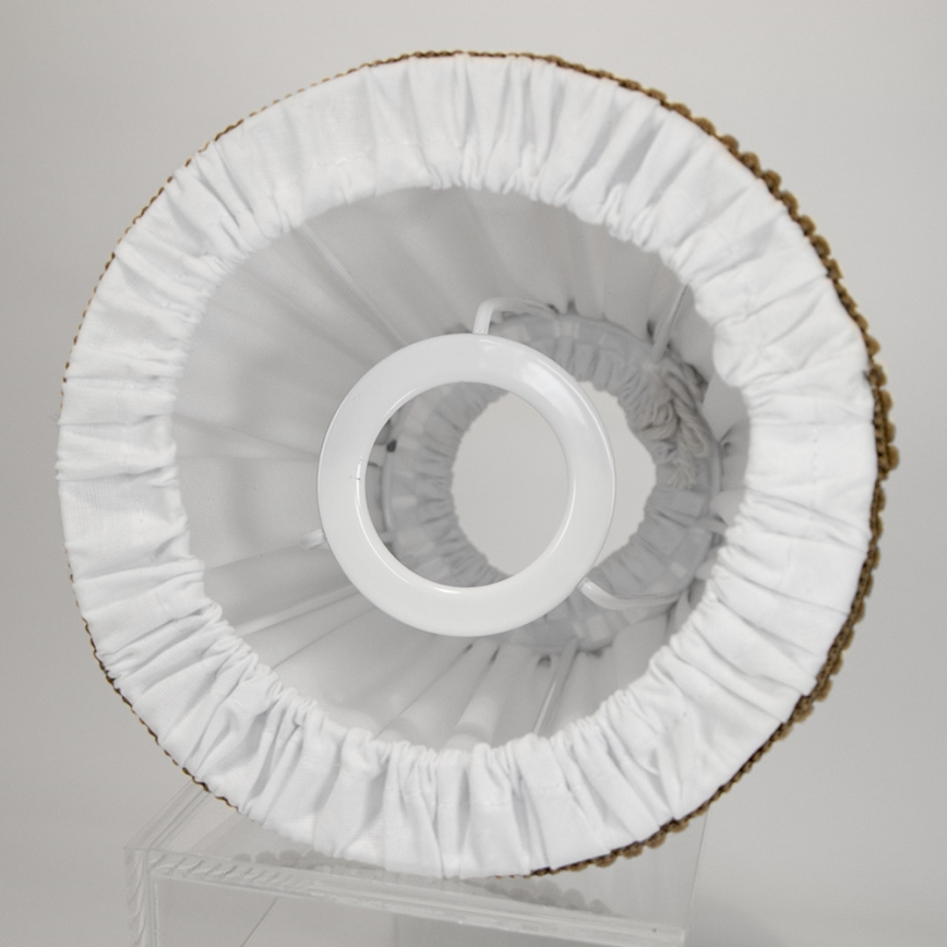 Duolla - Καπέλο για επιτραπέζιο και επιδαπέδιο φωτιστικό E27 διάμ. 15 εκ. λευκό/καφέ