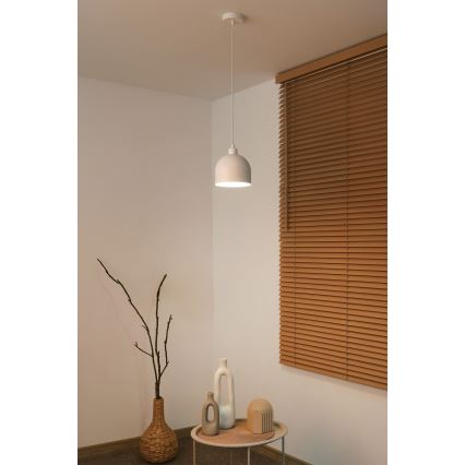 Duolla - Κρεμαστό φωτιστικό με καλώδιο IRONLINE 1xE27/15W/230V Ø 17 cm λευκό