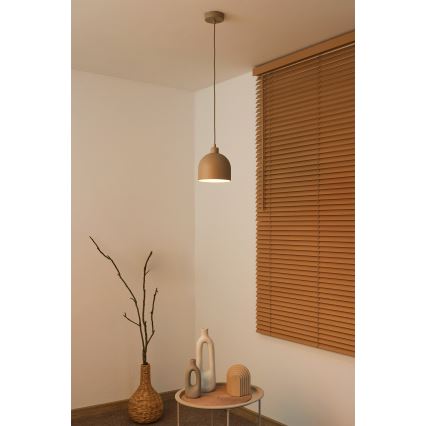 Duolla - Κρεμαστό φωτιστικό με καλώδιο IRONLINE 1xE27/15W/230V, Ø 17 cm, μπεζ