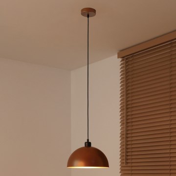 Duolla - Κρεμαστό φωτιστικό με καλώδιο IRONLINE 1xE27/15W/230V Ø 27 cm χάλκινο/μαύρο