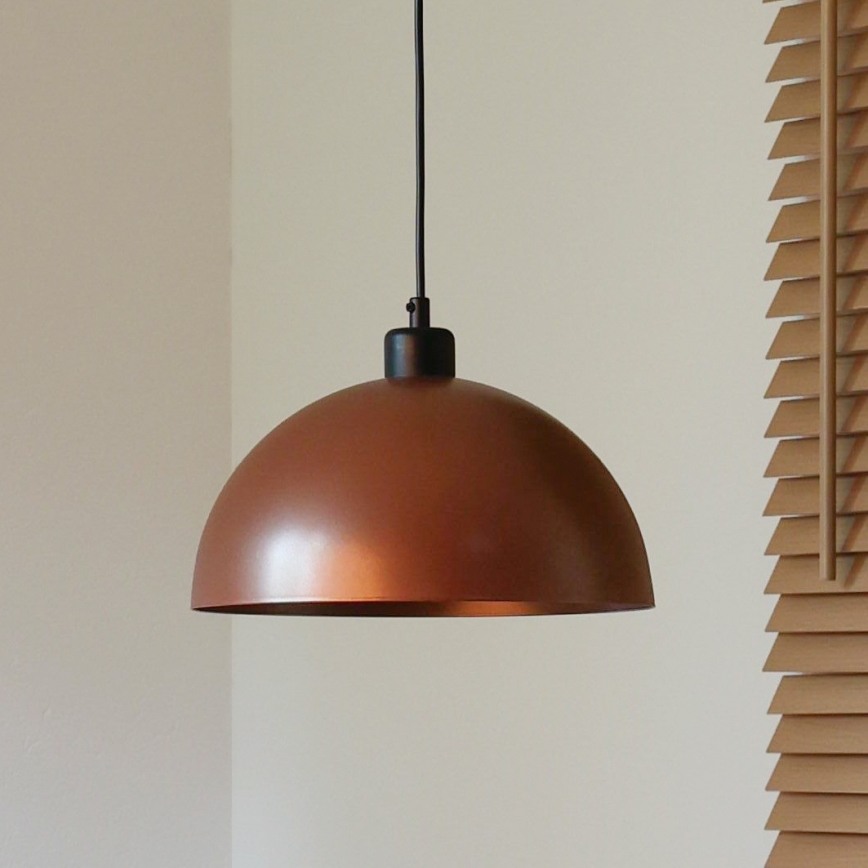 Duolla - Κρεμαστό φωτιστικό με καλώδιο IRONLINE 1xE27/15W/230V Ø 27 cm χάλκινο/μαύρο