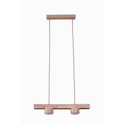 Duolla - Κρεμαστό φωτιστικό με καλώδιο IRONLINE 2xGX53/3W/230V πεύκο δρυς/μπεζ