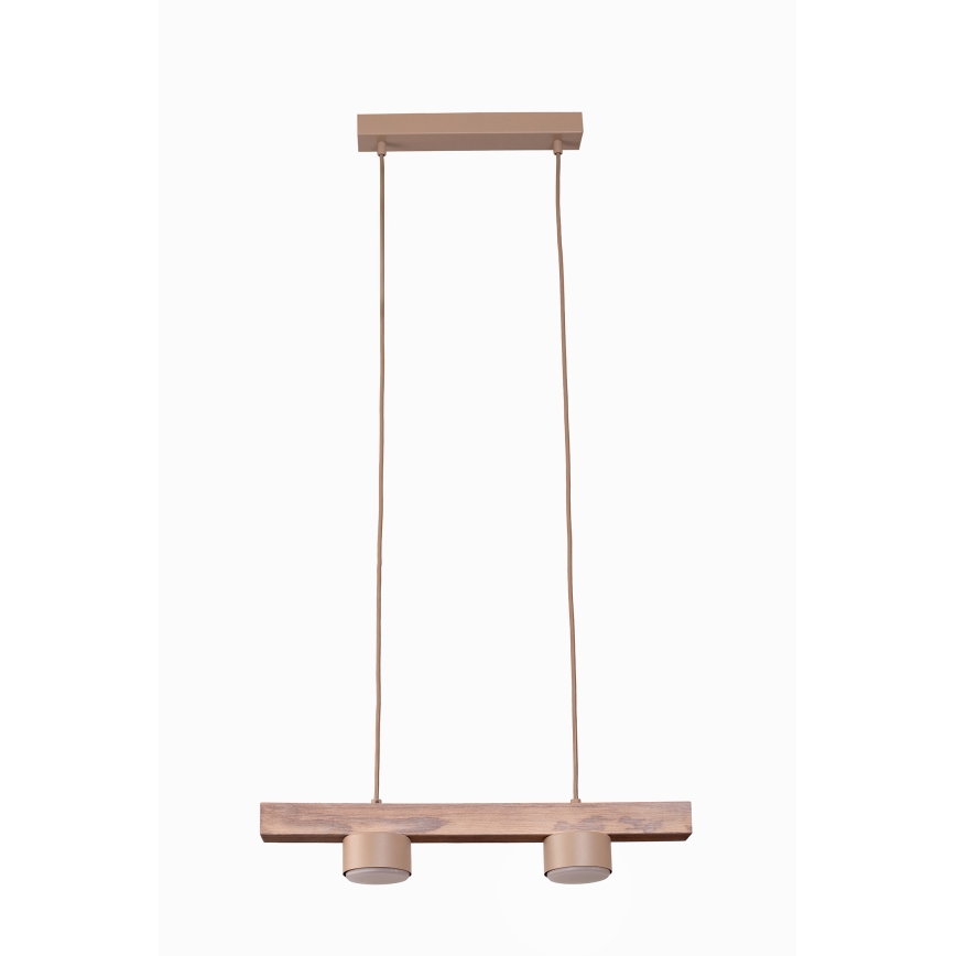 Duolla - Κρεμαστό φωτιστικό με καλώδιο IRONLINE 2xGX53/3W/230V πεύκο δρυς/μπεζ