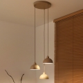 Duolla - Κρεμαστό φωτιστικό με καλώδιο IRONLINE 3xE27/15W/230V μπεζ