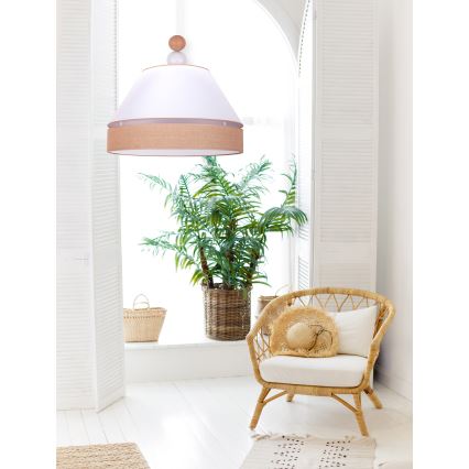 Duolla - Κρεμαστό φωτιστικό οροφής AVIGNON 1xE27/15W/230V διάμετρος 60 cm λευκό/καφέ