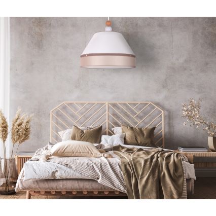 Duolla - Κρεμαστό φωτιστικό οροφής AVIGNON 1xE27/15W/230V διάμετρος 60 cm λευκό/μπεζ