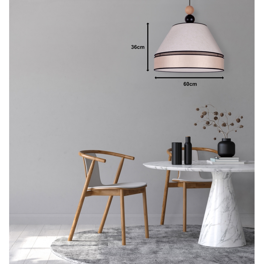 Duolla - Κρεμαστό φωτιστικό οροφής AVIGNON 1xE27/15W/230V διάμετρος 60 cm μπεζ