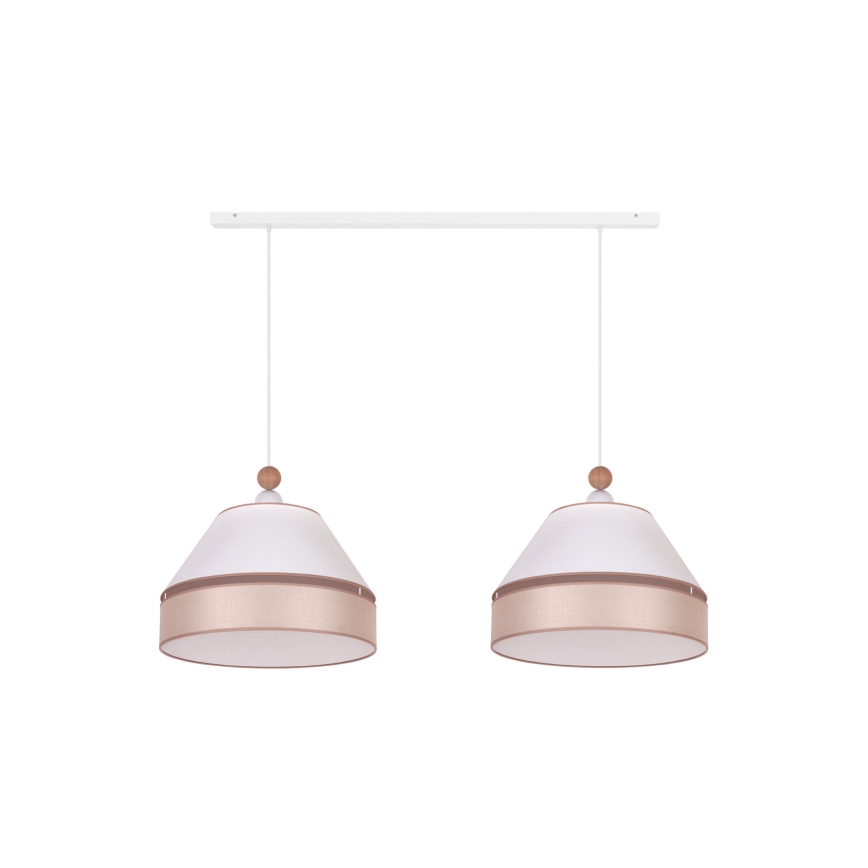 Duolla - Κρεμαστό φωτιστικό οροφής AVIGNON 2xE27/15W/230V λευκό/μπεζ