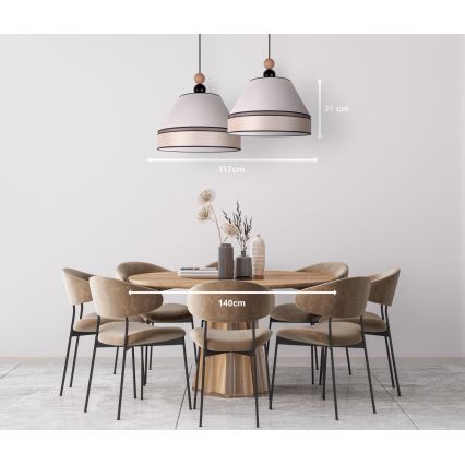 Duolla - Κρεμαστό φωτιστικό οροφής AVIGNON 2xE27/15W/230V μπεζ