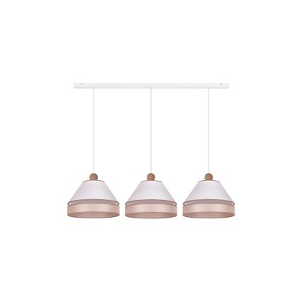 Duolla - Κρεμαστό φωτιστικό οροφής AVIGNON 3xE27/15W/230V λευκό/μπεζ