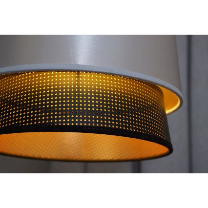 Duolla - Κρεμαστό φωτιστικό οροφής BELL SHINY 1xE27/15W/230V διάμετρος 25 cm ασημί/μαύρο