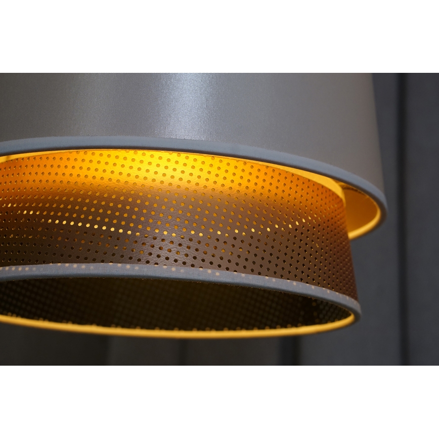 Duolla - Κρεμαστό φωτιστικό οροφής BELL SHINY 1xE27/15W/230V διάμετρος 25 cm λευκό/χαλκός