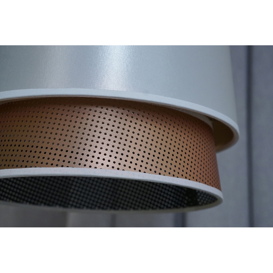 Duolla - Κρεμαστό φωτιστικό οροφής BELL SHINY 1xE27/15W/230V διάμετρος 25 cm λευκό/χαλκός