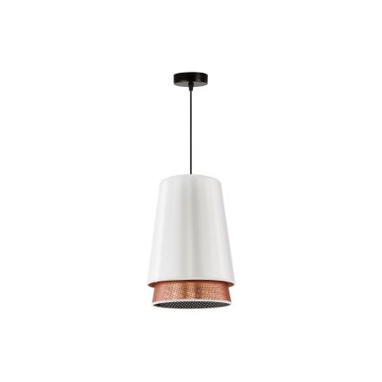 Duolla - Κρεμαστό φωτιστικό οροφής BELL SHINY 1xE27/15W/230V διάμετρος 25 cm λευκό/χαλκός