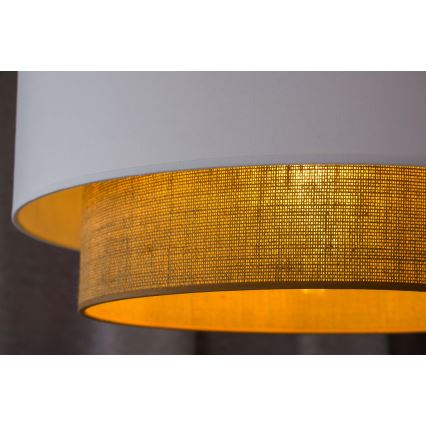 Duolla - Κρεμαστό φωτιστικό οροφής BOHO 1xE27/15W/230V διάμετρος 45 cm λευκό/καφέ