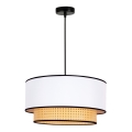 Duolla - Κρεμαστό φωτιστικό οροφής BOHO 1xE27/15W/230V διάμετρος 45 cm λευκό/rattan