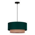 Duolla - Κρεμαστό φωτιστικό οροφής BOHO 1xE27/15W/230V διάμετρος 45 cm πράσινο/καφέ