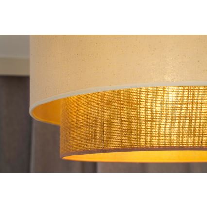 Duolla - Κρεμαστό φωτιστικό οροφής BOHO 1xE27/15W/230V μπεζ/καφέ