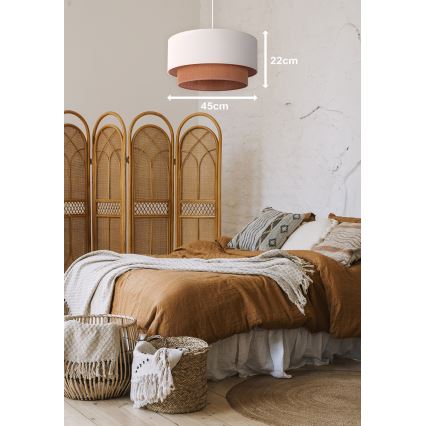 Duolla - Κρεμαστό φωτιστικό οροφής BOHO 1xE27/40W/230V διάμετρος 45 cm κρεμ/καφέ