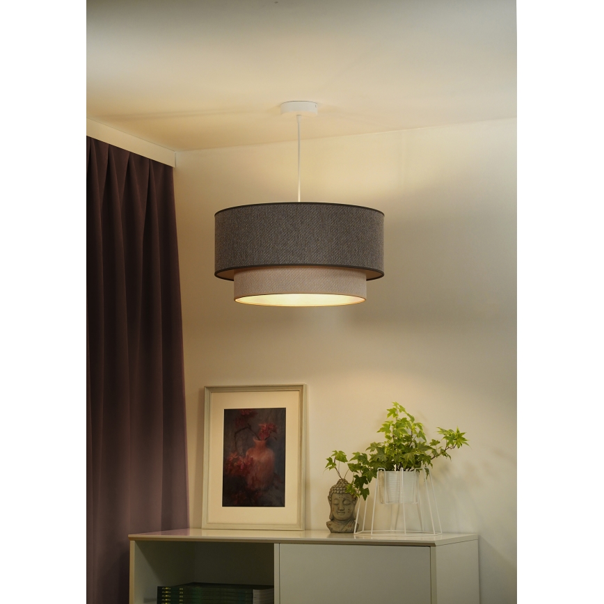 Duolla - Κρεμαστό φωτιστικό οροφής BOHO ECO RECYCLING 1xE27/15W/230V διάμετρος 45 cm καφέ/κρεμ