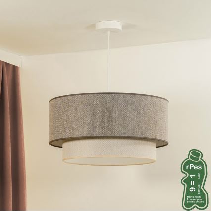 Duolla - Κρεμαστό φωτιστικό οροφής BOHO ECO RECYCLING 1xE27/15W/230V διάμετρος 45 cm καφέ/κρεμ