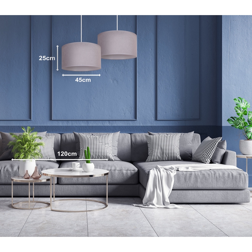 Duolla - Κρεμαστό φωτιστικό οροφής BRISTOL 1xE27/40W/230V διάμετρος 45 cm γκρι