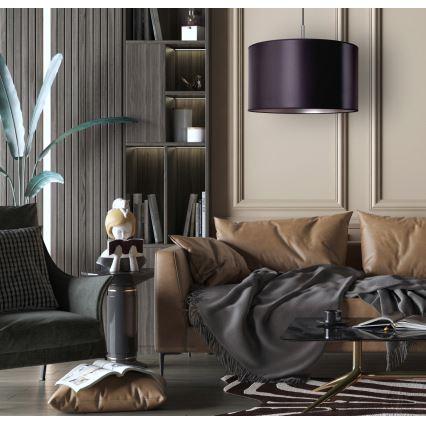 Duolla - Κρεμαστό φωτιστικό οροφής CANNES 1xE27/15W/230V διάμετρος 45 cm μαύρο/ασημί