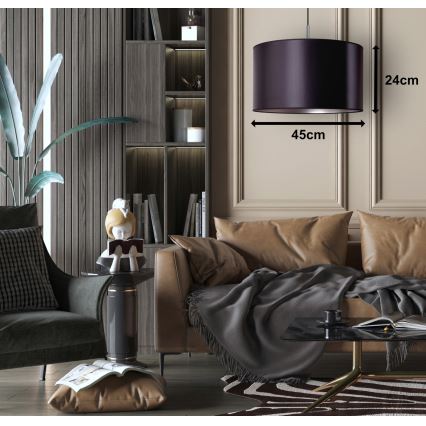 Duolla - Κρεμαστό φωτιστικό οροφής CANNES 1xE27/15W/230V διάμετρος 45 cm μαύρο/ασημί