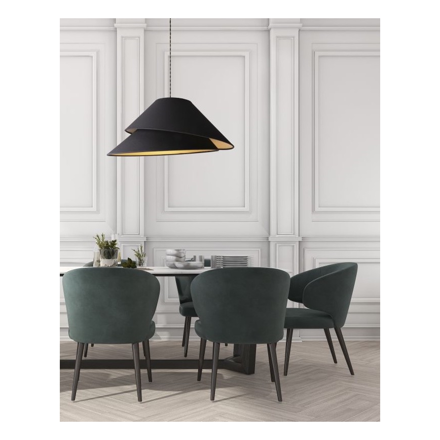 Duolla - Κρεμαστό φωτιστικό οροφής COCO 1xE27/40W/230V διάμετρος 50 cm μαύρο