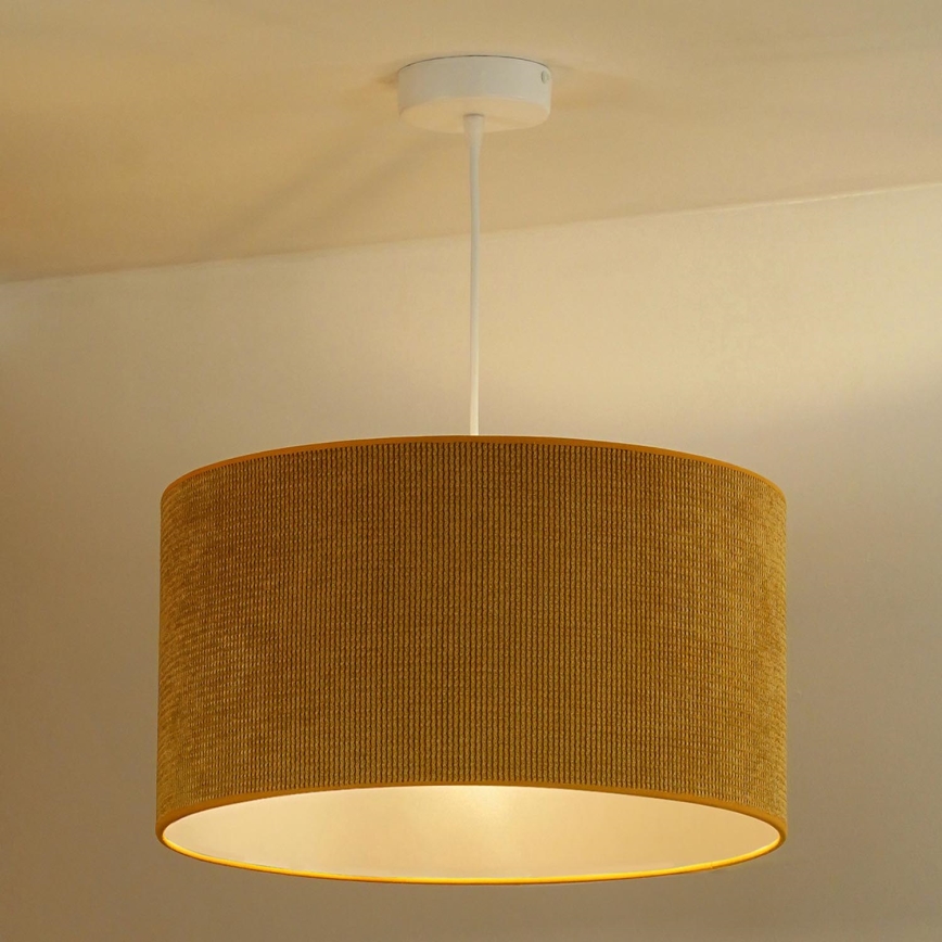 Duolla - Κρεμαστό φωτιστικό οροφής CORDUROY 1xE27/15W/230V διάμετρος 40 cm κίτρινο