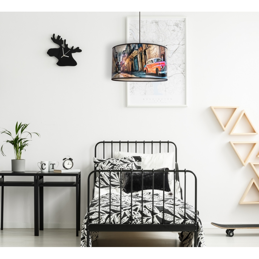 Duolla - Κρεμαστό φωτιστικό οροφής CUBA ΚΟΚΚΙΝΟ 1xE27/15W/230V διάμετρος 35 cm