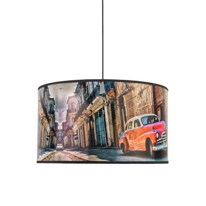 Duolla - Κρεμαστό φωτιστικό οροφής CUBA ΚΟΚΚΙΝΟ 1xE27/15W/230V διάμετρος 35 cm