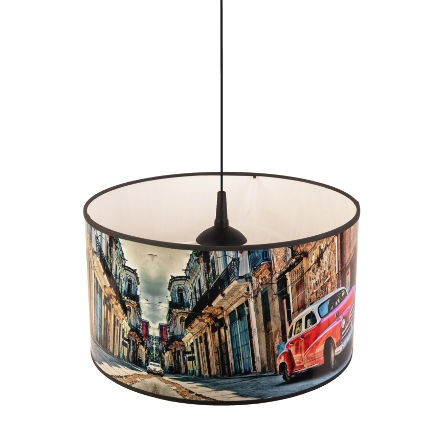 Duolla - Κρεμαστό φωτιστικό οροφής CUBA ΚΟΚΚΙΝΟ 1xE27/15W/230V διάμετρος 35 cm