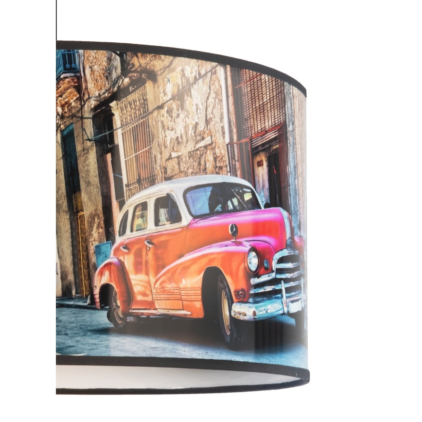 Duolla - Κρεμαστό φωτιστικό οροφής CUBA ΚΟΚΚΙΝΟ 1xE27/15W/230V διάμετρος 35 cm