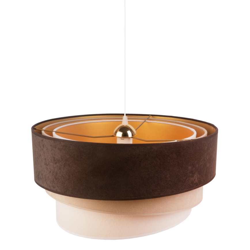 Duolla - Κρεμαστό φωτιστικό οροφής DEVON 1xE27/40W/230V διάμετρος 45 cm καφέ/μπεζ