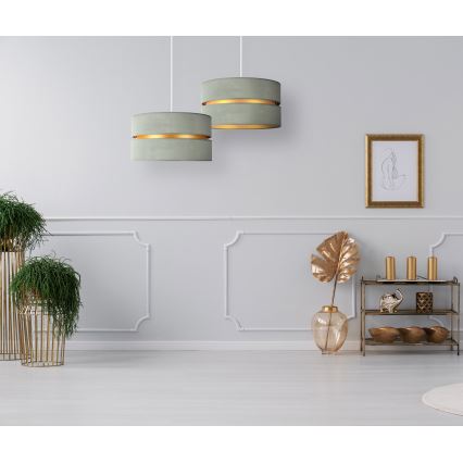 Duolla - Κρεμαστό φωτιστικό οροφής DUO 1xE27/15W/230V διάμετρος 40 cm ανοιχτό πράσινο/χρυσό