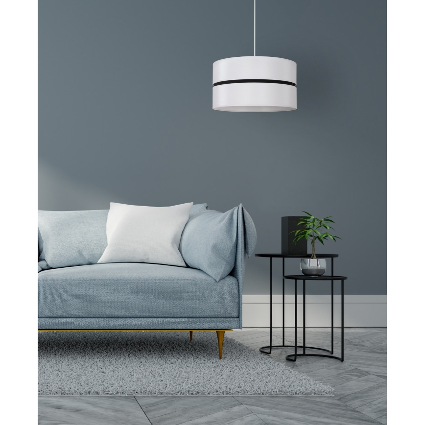 Duolla - Κρεμαστό φωτιστικό οροφής DUO 1xE27/15W/230V διάμετρος 40 cm λευκό/μαύρο