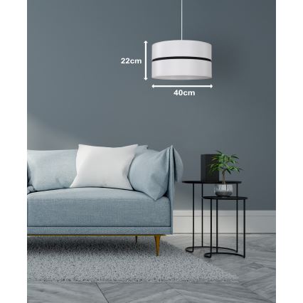Duolla - Κρεμαστό φωτιστικό οροφής DUO 1xE27/15W/230V διάμετρος 40 cm λευκό/μαύρο