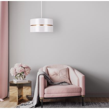 Duolla - Κρεμαστό φωτιστικό οροφής DUO 1xE27/15W/230V διάμετρος 40 cm λευκό/χρυσό